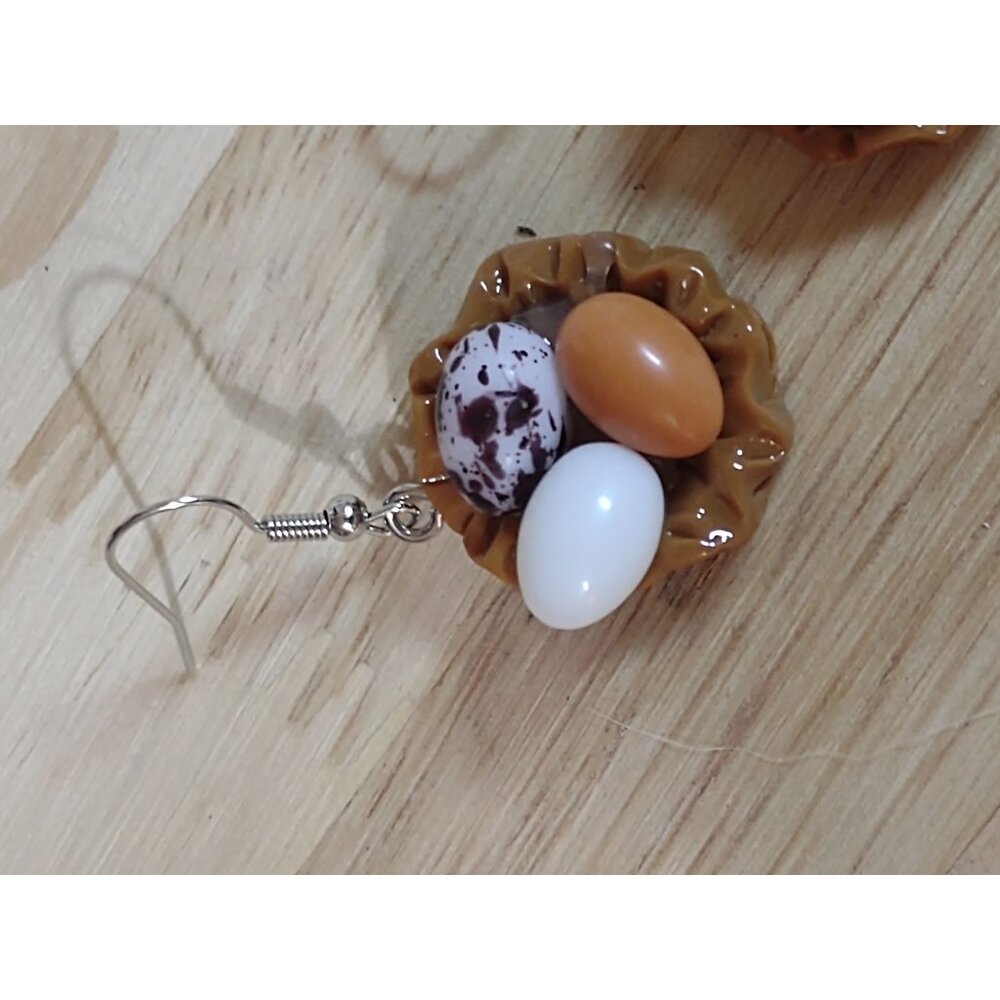 Egg and Nest Earrings Dangle Fashion Jewelry - Picture 9 of 16